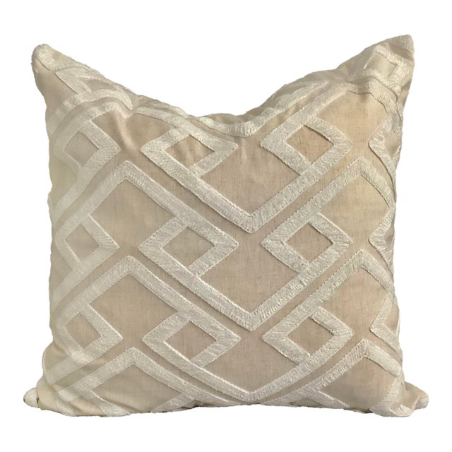Geometric Embroidered Decorative Pillow Euro Sham Cover For Sale