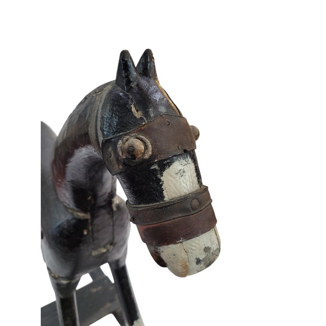 Antique Primitive Folk Art Wood Rocking Horse Late 19th / Early 20th Century For Sale In West Palm - Image 6 of 15