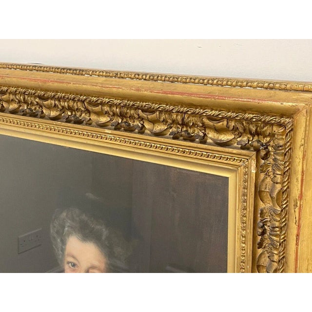 Large Victorian Oil Portrait Painting of a Lady Knitting, Possibly Lady Laing (1831–1913) John Maler Collier For Sale - Image 9 of 12