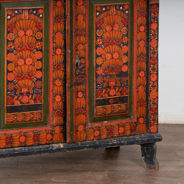 Late 19th Century Highly Painted Pine Sideboard Cabinet, Hungary For Sale - Image 13 of 14