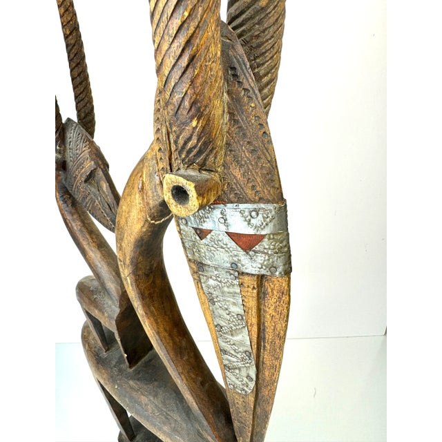 1980s 1980s Vintage West African Art Wood Hand Carved Sculpture For Sale - Image 5 of 12