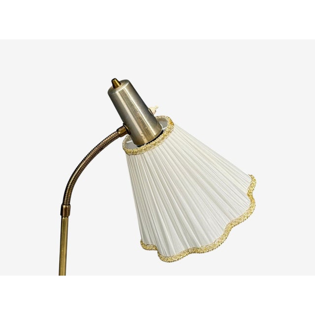 1960s Armaturhantverk Tibro, Floor Lamp, Teak, Brass, Silk For Sale - Image 9 of 14