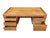 1960s Mid-Century Modern Teak Executive Desk – Danish Style Double Pedestal Desk With Brass Pulls For Sale - Image 5 of 17