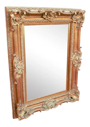 Victorian Gold Gilded Framed Etched Wall Mirror