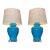 Contemporary Pair of Turquoise Ceramic Table Lamps For Sale