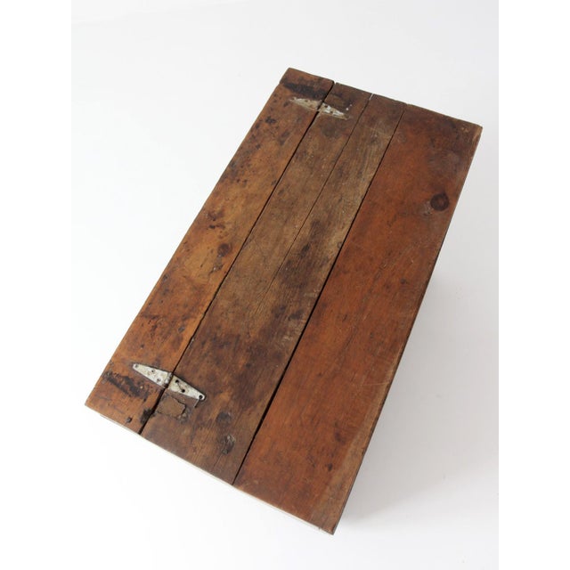 Antique Primitive Wood Storage Chest For Sale - Image 13 of 18