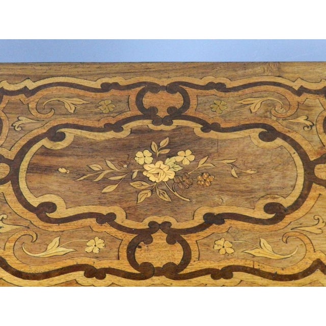 Antique French Marquetry Work Table For Sale - Image 3 of 14