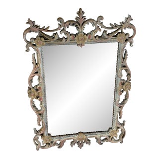 Vintage Midcentury Painted Wall Mirror For Sale