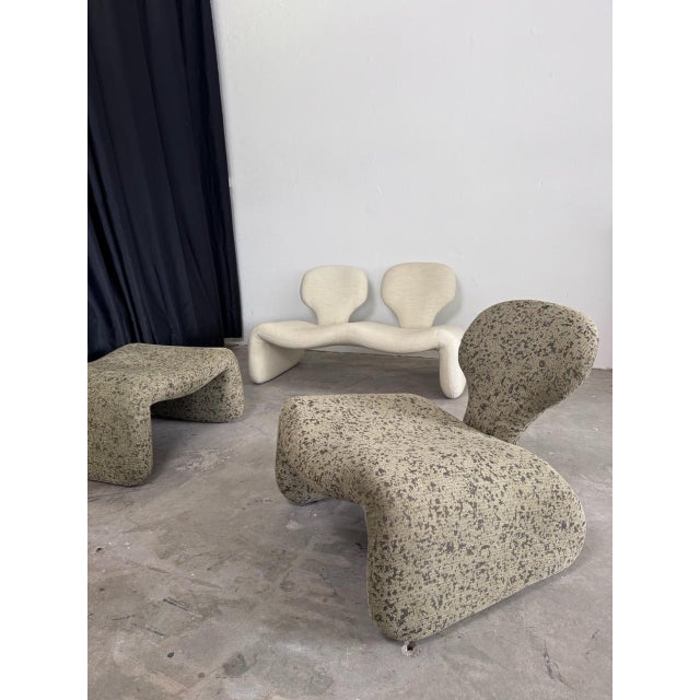 1970s Djinn Chair and Ottoman Set by Olivier Mourgue for Airborne, 1970s, Set of 2 For Sale - Image 5 of 18