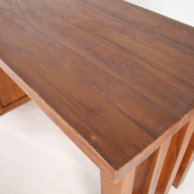 Wood Brutalist Wood Desk, 1980s For Sale - Image 7 of 16