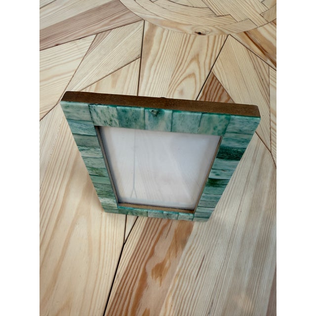 Vintage Green Mosaic Stone Picture Frame For Sale - Image 4 of 6