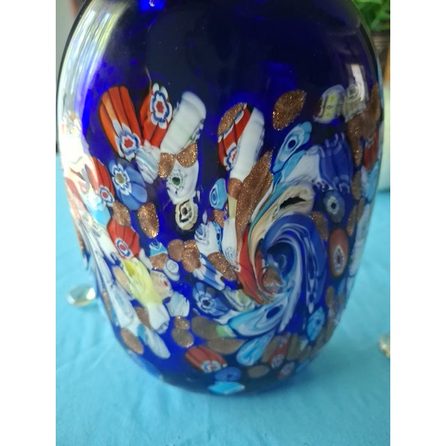 Murano 1960s Authentic Murano Glass Millefiori Vase For Sale - Image 4 of 6