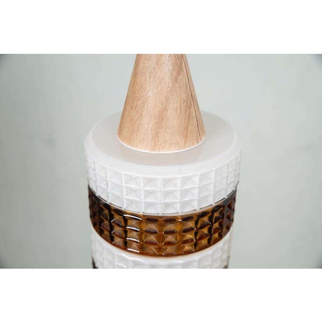 Vintage Glass Hanging Lamp in Amber Glass For Sale - Image 4 of 13