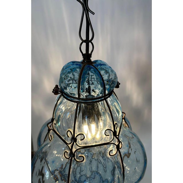 Blu Sky Bubble Pendant in Murano Glass, 1980s For Sale - Image 9 of 18