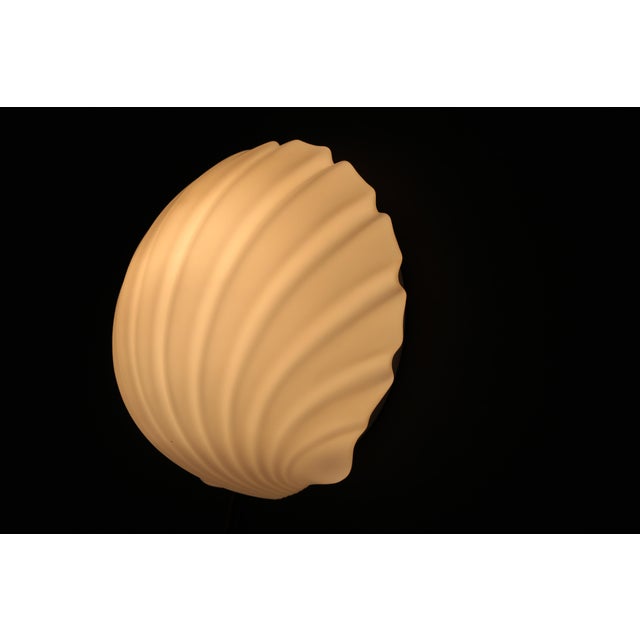 Metal Shell Wall Lamp in Opal Glass from Glashütte Limburg, 1970s For Sale - Image 7 of 11