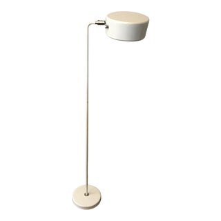 Vintage Mid-Century Modern White Enamel Floor Lamp Made in Sweden For Sale