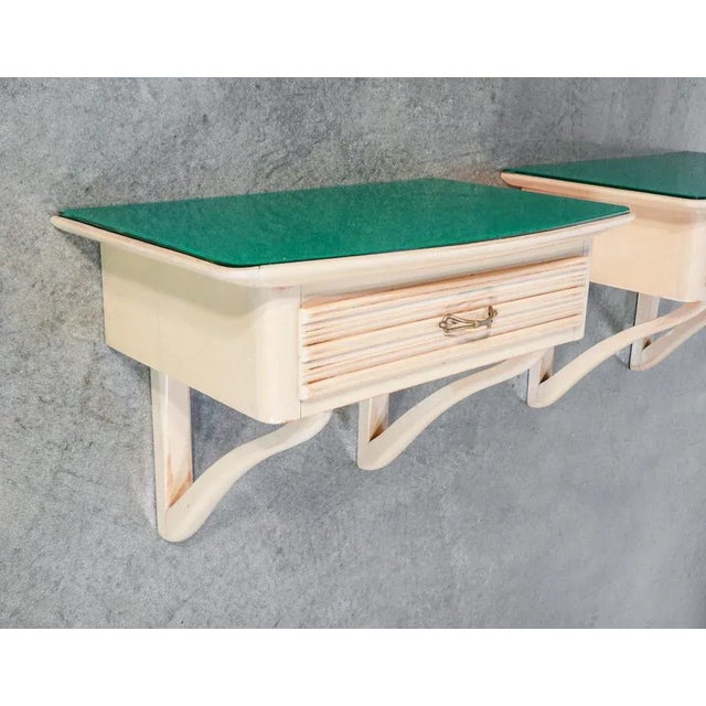 Pair of shelf bedside tables with drawer, italian design in the style of v. Valabrega origin italy period 1940s designer...