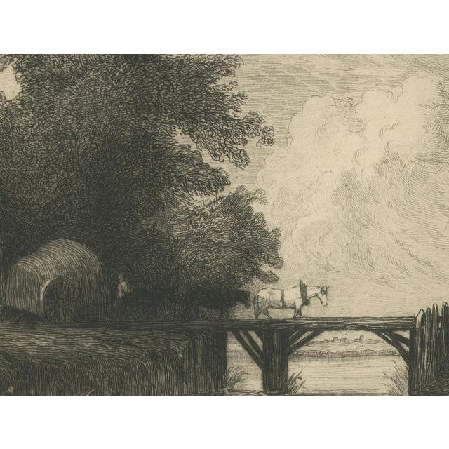 Léon Gaucherel, The Wooden Bridge, 1875, Etching For Sale - Image 6 of 9