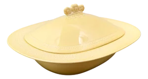 Vintage Yellow Earthenware Serving Centerpiece by Antonia Campi for Laveno, Italy, 1965