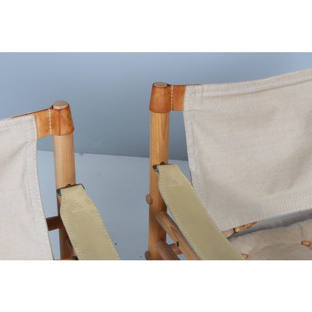 Scirocco Lounge Chairs with Table with Ash Frame and Leather Cushions from Arne Norell, 1970s, Set of 2 For Sale - Image 6 of 10