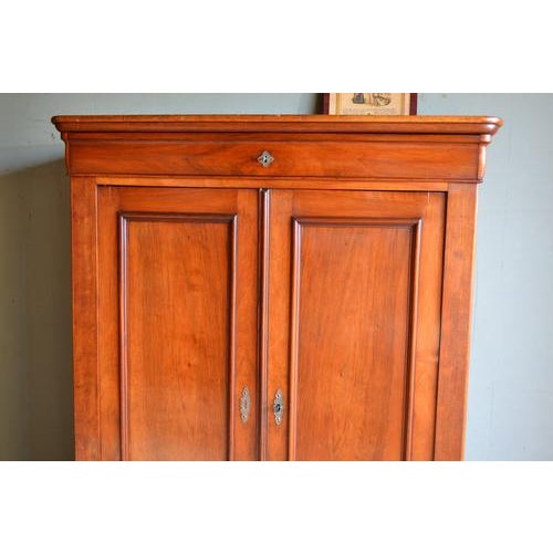 Antique Louis Philippe Cherrywood Girls Wardrobe For Sale - Image 3 of 11