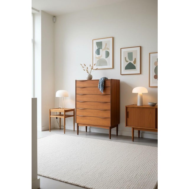 Brown Danish Teak Chest of 6 Drawers, 1960s For Sale - Image 8 of 14