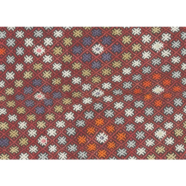 1950s Turkish Kilim. Hand woven with wool on wool foundation in the Oushak region of Turkey. Kilims & Flat Weaves are rugs...