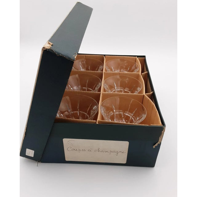 Set of 6 Daum Crystal Champagne Coupes will add elegance to your next celebration! Could also be used for chilled deserts...