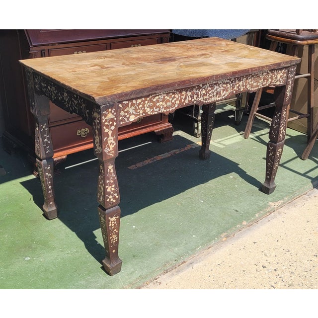19th Century Rare 19th Century Chinese Inlaid Table For Sale - Image 5 of 11