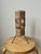 French table lamp c.1960 rattan shade on metal tripod base. rewired with vintage style twisted fabric covered cable....