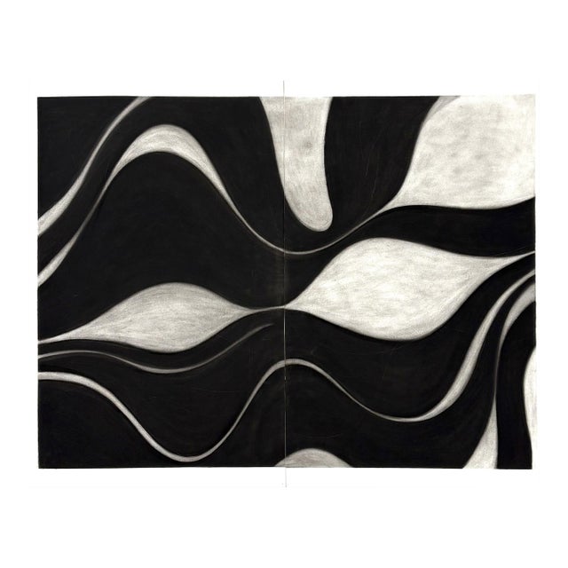Contemporary Abstract Charcoal on Paper "Delta" by Margaret Neill For Sale