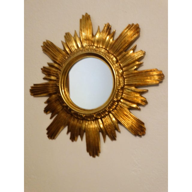 Wood Vintage Italian Gilt Sunburst Mirror For Sale - Image 7 of 14