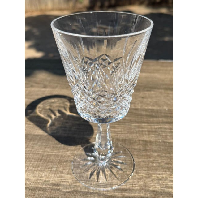 Late 20th Century Waterford Crystal Kenmare Water Goblets Set of 5 Signed Ireland For Sale In Dallas - Image 6 of 11