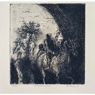 Robert A. Birmelin, Horseman & Indian, American Modernist Abstract Etching For Sale