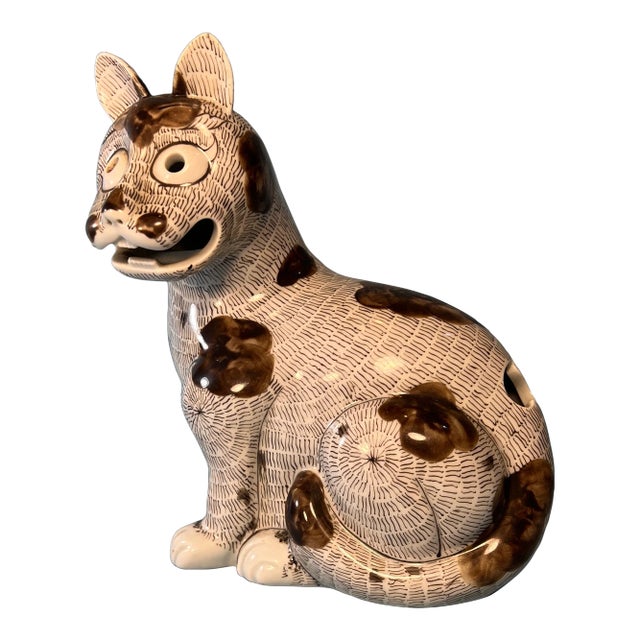 Rockefeller Collection Mottahedeh Porcelain Cat For Sale