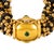 Modern Vintage 14k Yellow Gold Emerald Diamond Multi Strand Onyx Bead Pendant Necklace For Sale - Image 3 of 8