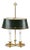 Brass Bouillotte Table Lamp with Green Tole Shade, 1950s For Sale