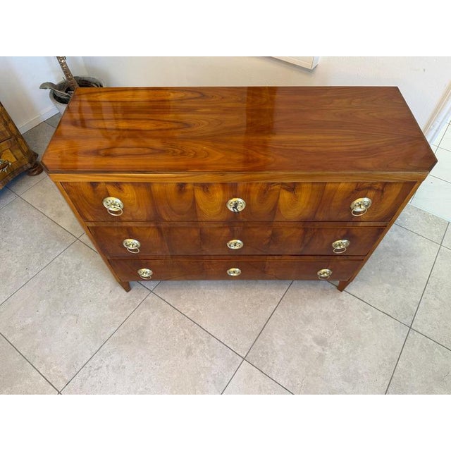 Metal Biedermeier Chest of Drawers in Cherrywood For Sale - Image 7 of 11