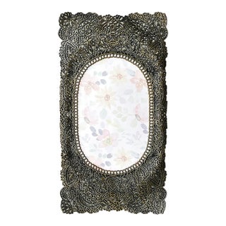 Late 20th-Century Art Nouveau-Inspired Bronze-Tone Filigree Easel Back Picture Frame For Sale