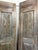 Mid-Century Modern Antique Hand-Carved Wood Sliding Barn Doors – Distressed Gray Floral Panels 96x27 For Sale - Image 3 of 6