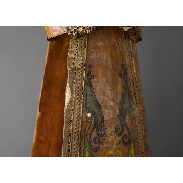 Large Vintage Paper Mache Lady Queen Sculpture For Sale - Image 11 of 13