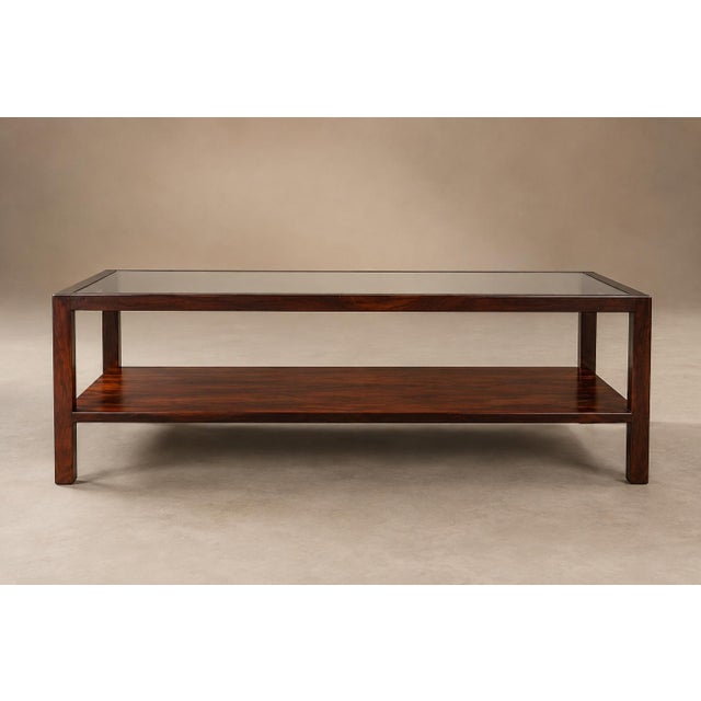 Brazilian Modern Two-Tier Coffee Table in Rosewood and Glass by Celina Decorações, 1960s For Sale - Image 13 of 18