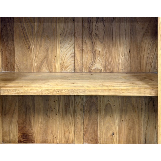 Light Brown Slatted Doors Display Storage Minimalist Zen Cabinet For Sale - Image 13 of 14