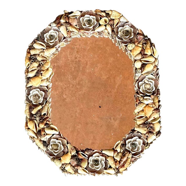 Vintage Hand Made Shell Mirror For Sale