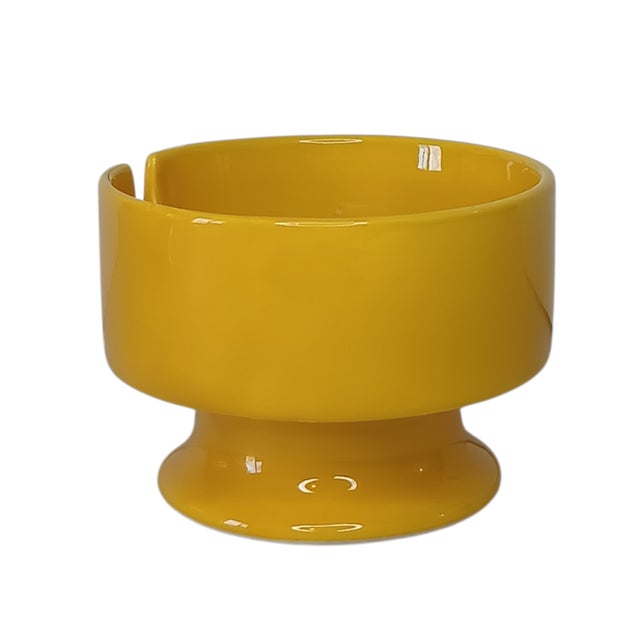 Vintage Retro Personal Ashtray Ceramic Bright Yellow by Fitz and Floyd Deep Bowl Approximately 2.75" x 2" Lightweight -...