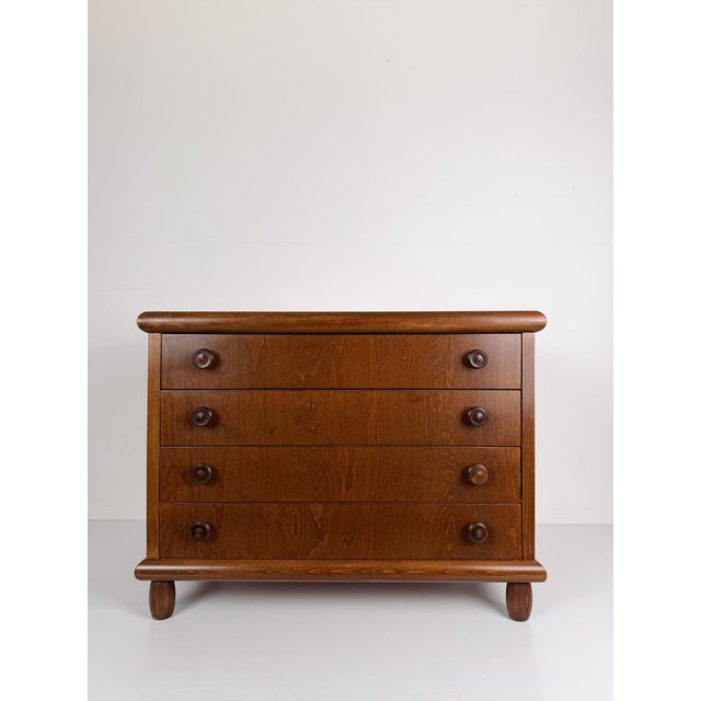 Mid-Century Fir and Ash Chest of Drawers in the style of Charlotte Perriand, 1970s For Sale - Image 3 of 18