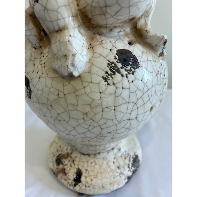 Vintage Crackle Glaze Ceramic Cherub Statue For Sale In Oklahoma City - Image 6 of 12