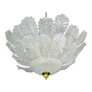 Florence, Large Size Murano Clear Trasparent Vintage Glass Ceiling Light For Sale