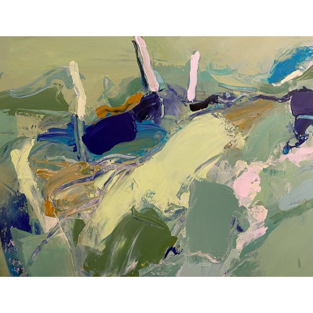 In this work the artist experimented with acrylic paints to create an abstract landscape that combines expressionism and...