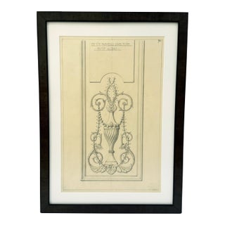 Mid-20th Century Maison Jansen Original Architectural Drawing For Sale